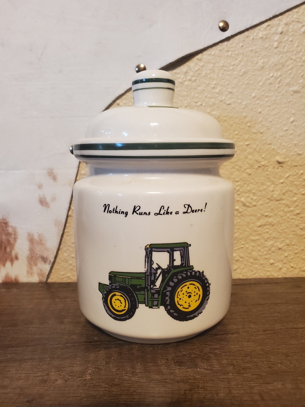 John Deere Ceramic Canister - Vintage!